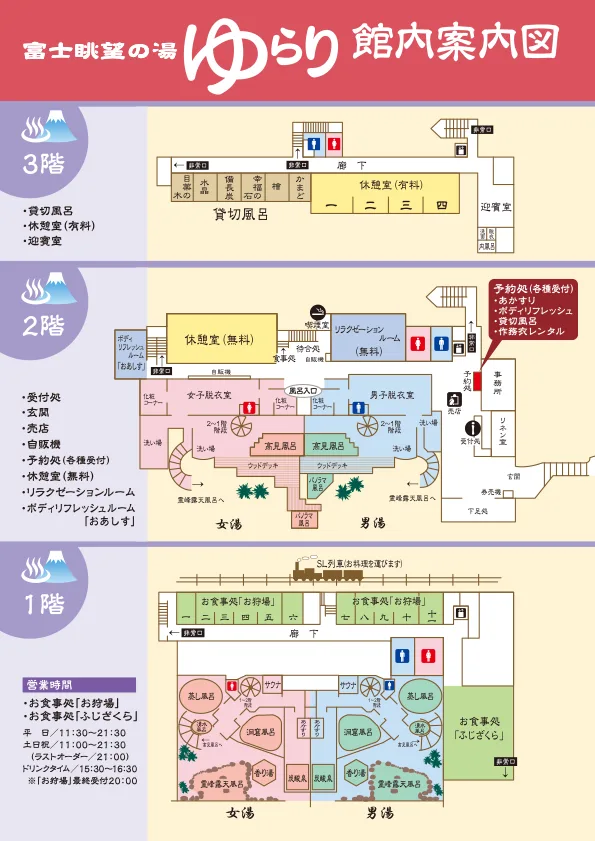 設施(のご)介紹|『富士景觀 湯(富士眺望の湯 ゆらり)』