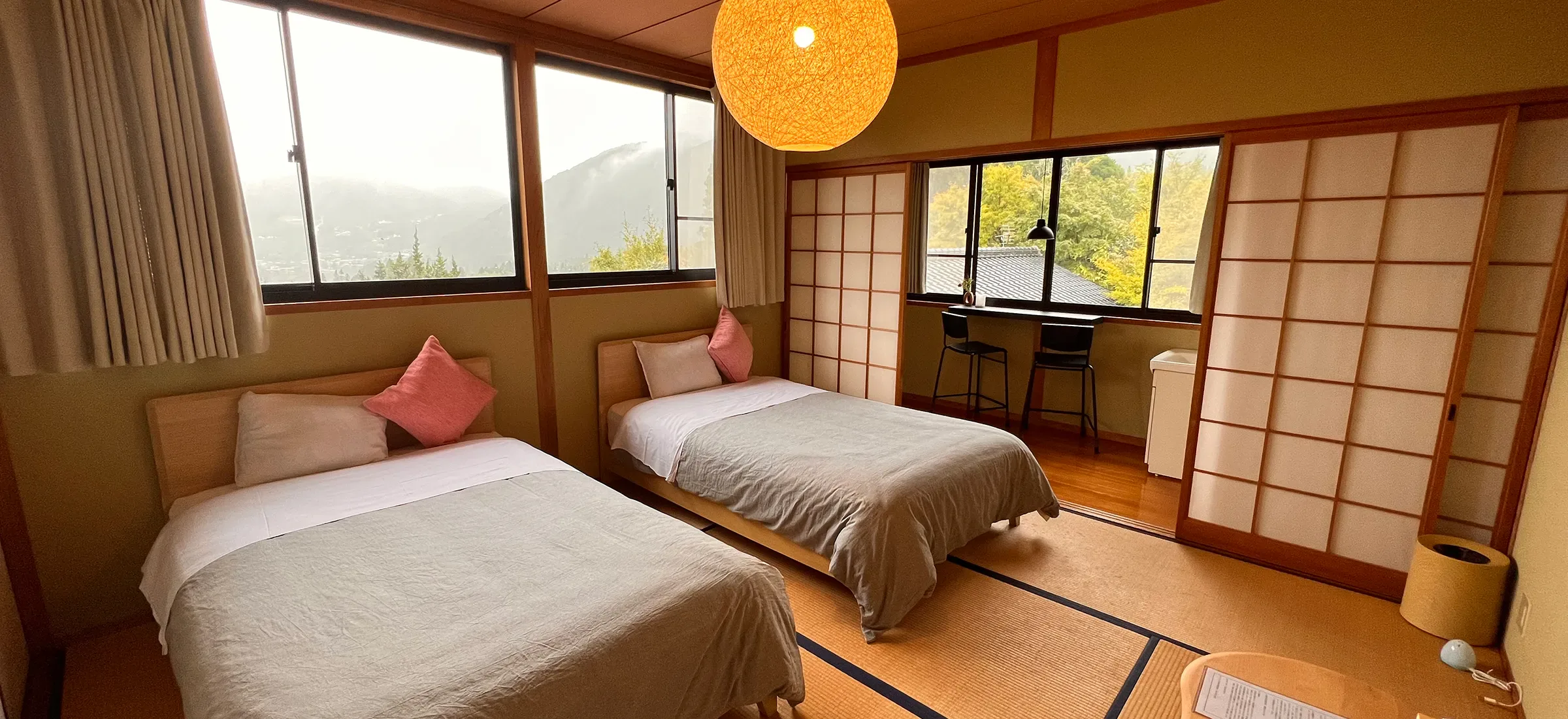 湯布院星之里HANA雙床和室與由布岳景觀